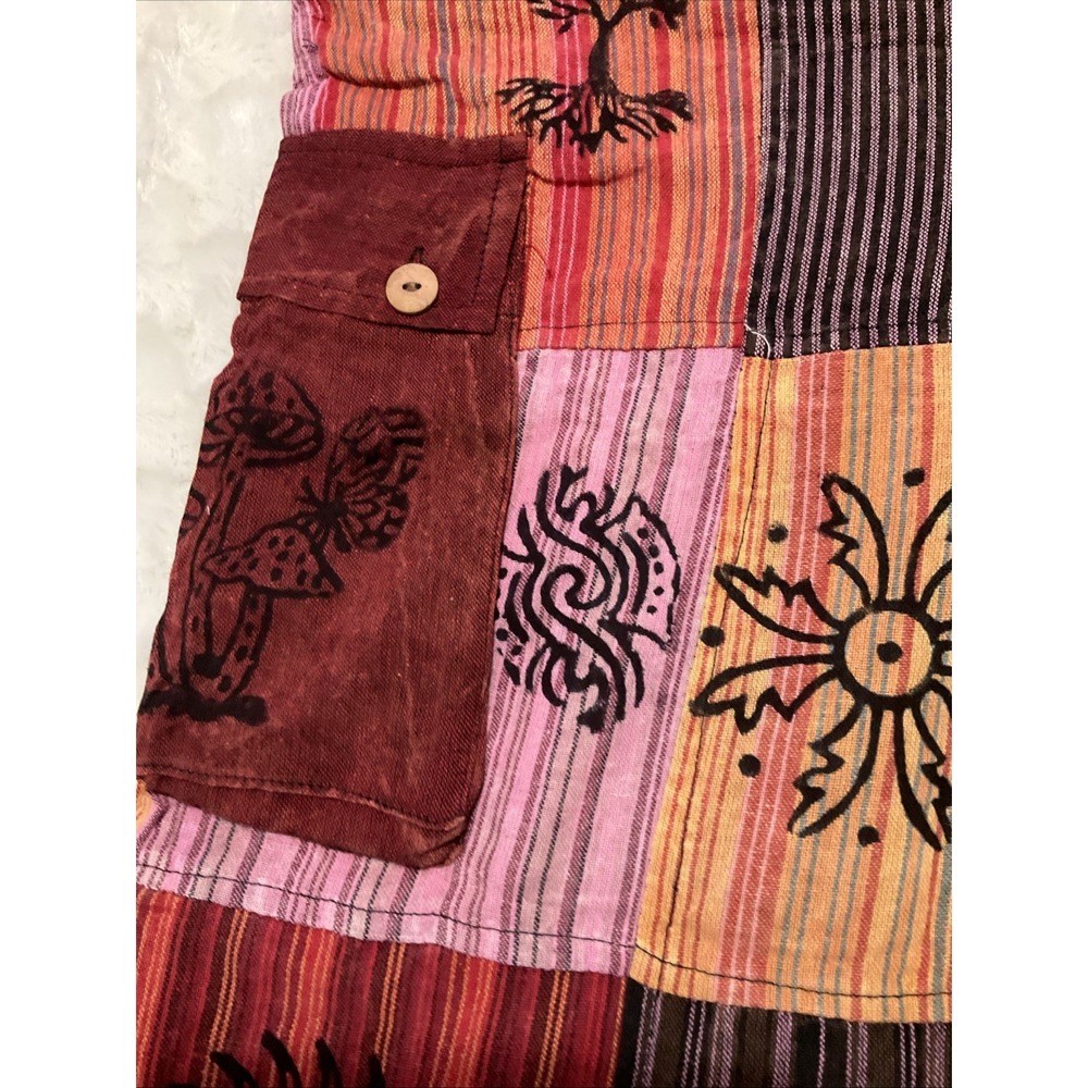 Rising Women's Medium Multicolored Boho Hippie Festival Joggers Patchwork NWT - Picture 5 of 11